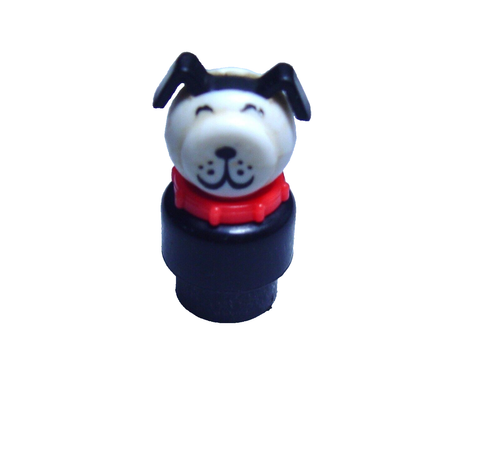 Vintage Fisher Price Little People Dog Red Collar - Plastic
