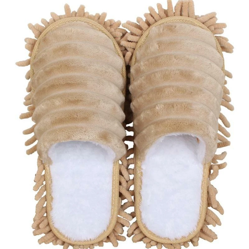 Esfregão de chão de inverno chinelos de limpeza de poeira engrossar casa sapato destacável unissex P G - Imagem 4 de 4