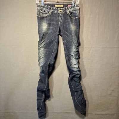 Salsa Fits My Life Jeans 26x34 Wonder Scrunchie Legs Dark Wash Thigh Fade