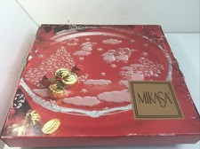 Mikasa 13" Glass Serving Platter - Holiday Lights - Angels SA 835/313 w/ Box