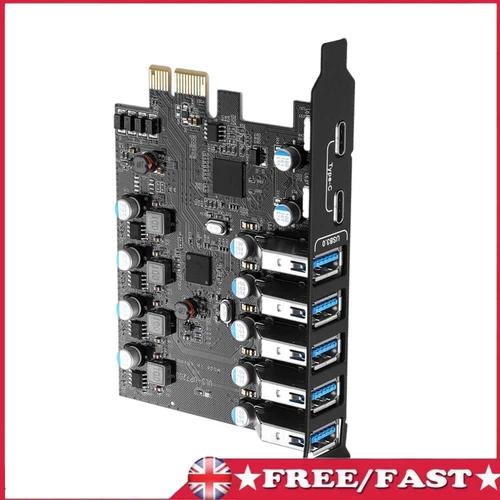 PCIe USB 3.0 Card 5 USB3.0 TPYE -A and 2 TPYE-C Add in Card 5Gbps Hub Converter