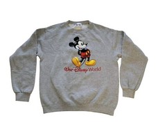 VTG Walt Disney World Gray Mickey Mouse Pullover Crewneck Sweatshirt USA sz XL