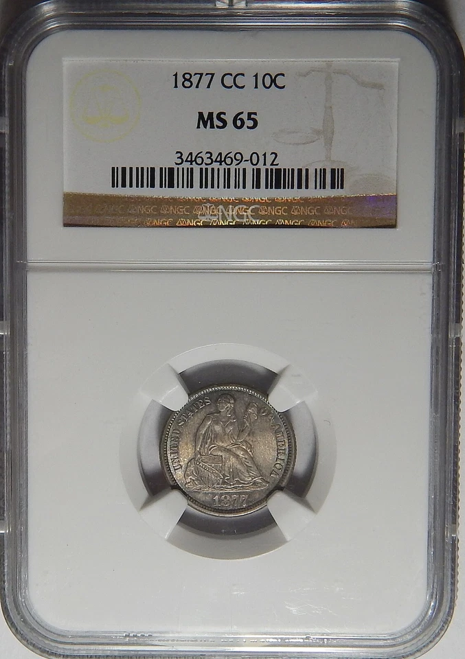 1877-CC NGC MS65 SEATED LIBERTY DIME - Image 3 of 4