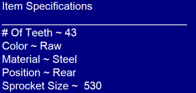 Fits 2005 Kawasaki ZX1200 Ninja ZX-12R Steel Rear Sprocket JT