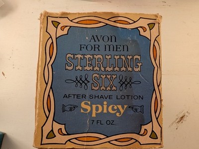 Avon Sterling Six Spicy Aftershave Lotion, Spicy Scent, Regular 7 fl oz Empty