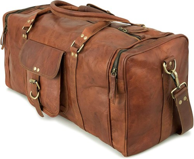 #ad Berliner Genuine Leather Bag New York Large Vintage Weekend Travel Men Women 708 $100.00
