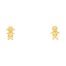 NEW 14K YELLOW GOLD BOY GIRL STUD EARRINGS WITH SCREW BACK