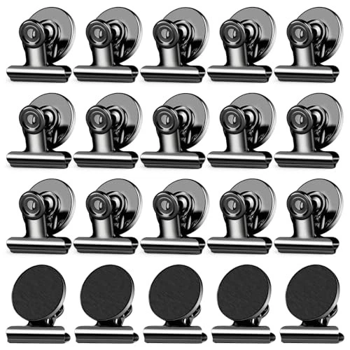 Magnetic Clips, Fridge Magnets Refrigerator Magnets Magnet Clips 20 Pack Black - Image 2 of 4