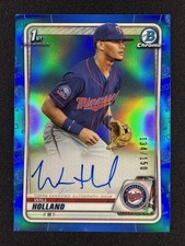 2020 Bowman Chrome #CPA-WH Will Holland 1st Bowman Autograph Blue Refractor /150