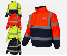Hi Vis Bomber Jacket High Visibility Safety Jacket Workwear Security