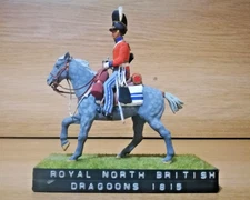 Vintage 1970s  Painted Toy Soldier royal north british dragoons 1815 - 9cms tall