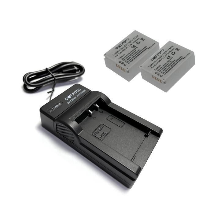 Battery x2 NB-7L 1050mAh & CB-2LZE type USB Charger for Canon