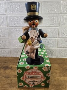 VTG STEINBACH "Mailman" S808 Wooden Smoker Incense Burner & Origin. Box, Preown