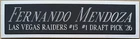FERNANDO MENDOZA RAIDERS NAMEPLATE FOR AUTOGRAPHED SIGNED FOOTBALL-HELMET-JERSEY