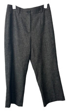 Weekend Max Mara 8 Cropped Comfort Trousers Wool Wide Leg Pants Stretch D34