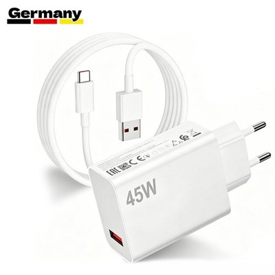 Für Xiaomi 45W Schnellladegerät USB-C Netzteil Ladekabel Adapter Stecker + kabel