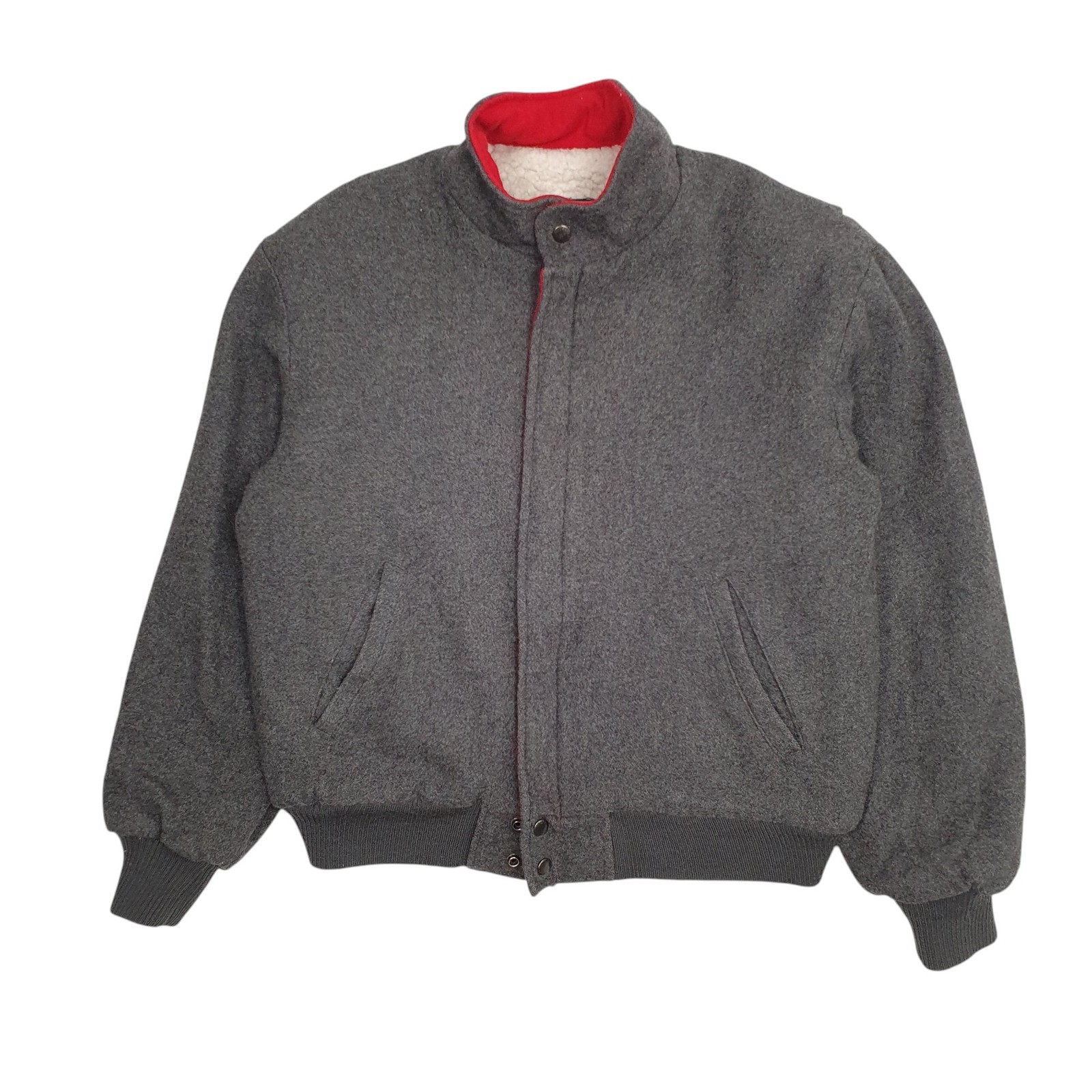 CITY STREETS Wool Jacket Coat Bomber Sherpa Lined Mens M