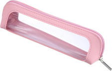 Small Clear Makeup Bag, PU Leather Travel Makeup Brush Bag Portable Transparent