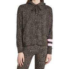 Sundry Hoodie Womens Small 1 NWT Floral Stripe Brown Pullover Jumper Knit Soft