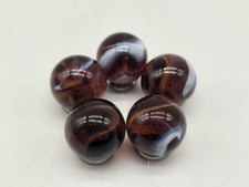 New For 2025 Rocket 16mm 5/8 in Pack 5 Marbles, Purple w Orange White Swirls