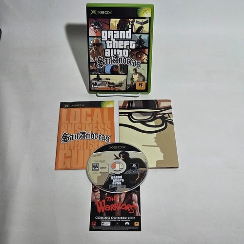 Grand Theft Auto: San Andreas (Xbox, 2005) Complete with Manual & Map / Poster