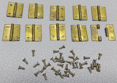 Vintage Messingscharniere 10 Stück Messing Mini Scharniere mit 40 Stück Messingspitzen