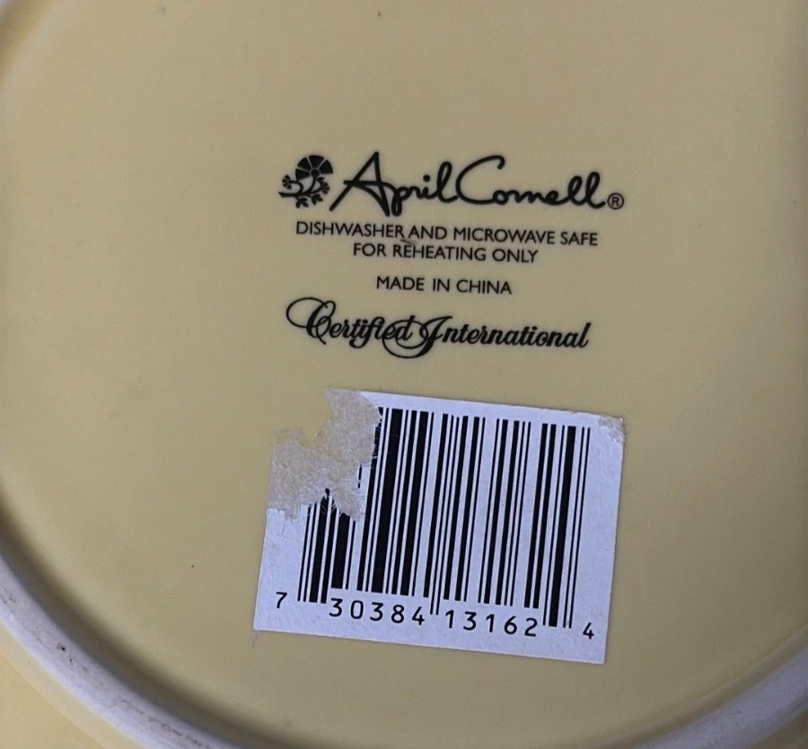 April Cornell Certified International JOSEPHINE Yellow Rim Soup Bowl Floral - Image 3 of 4