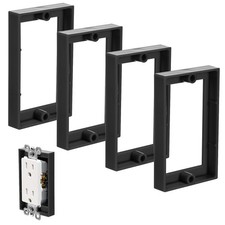 4pcs 1/2 Inch Single Gang Outlet Box Extender, Electrical Black