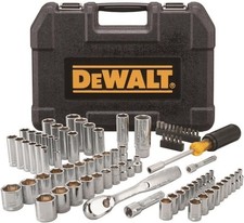 Dewalt 84 Piece Maintenance Kit Spanner Mechanics Screwdriver Socket Set 1/4 3/8
