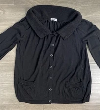 Moschino Cheap And Chic Shawl Collar Cardigan Size Medium Black