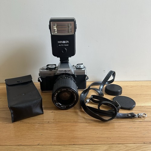 Minolta XG-M Camera Package *TESTED WORKING* 35-75mm Lens Auto 132X Flash