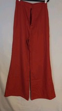 Vintage Bell Bottom Pants Womens 60s 70s Red Around 24" Waist Size 0 Handmade