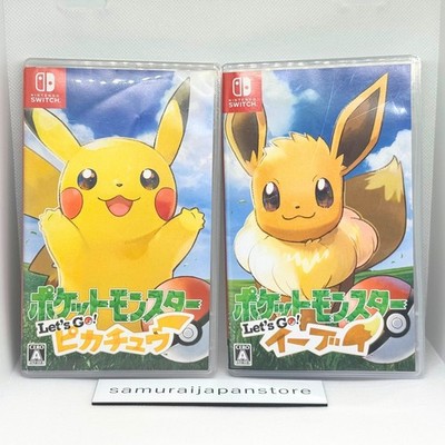Pokemon Let's Go Pikachu+Eeve Nintendo Switch set Used Tested JPver with case