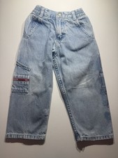 OshKosh B  gosh Toddler Denim Cargo Jeans Size 2T Elastic Waist Vintage Y2K