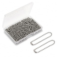 120 Pcs Metal Ball Chain for Keychain Dog Tag 4.72" Long 2.4mm Bead Chains