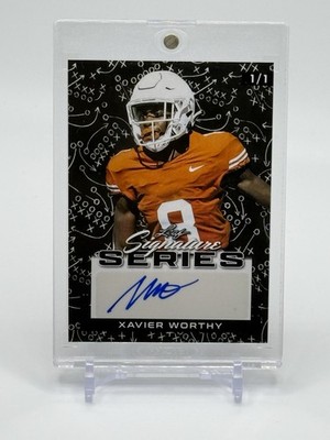 2022 Leaf Signature Series XAVIER WORTHY Black X's & O's AUTO #1/1 - TEXAS