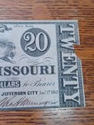 1862 State of Missouri Jefferson City Twenty Dollar - Civil War Era Note JBSC — photo 2