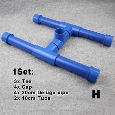 Aquarium Outflow Pipe Kit Pond Fish Tank Rain Spray Bar 20mm-50mm, ''H'' Type