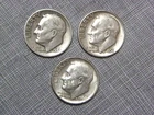 Roosevelt Dimes (Lot Of Three) : 1948 D, 1956 P, 1960 D.