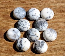 Opal Dendrite Stones, Hand Polished Round Cabochon 8mm Loose Gemstone