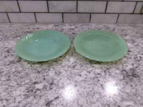 Vintage Anchor Hocking Fire-King Jadeite Salad Plates, Set Of 2, --- 6"