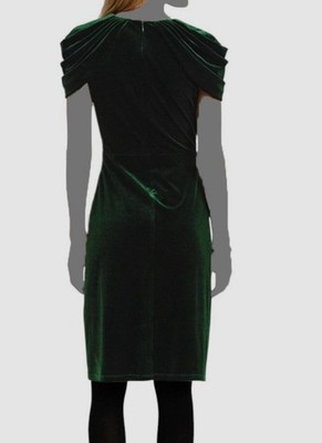 Lauren Ralph Lauren Women's Pleated Velvet Cocktail Dress - Green - Size 18