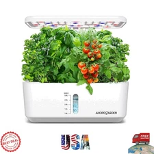 10-Pod Indoor Hydroponic Growing Kit with Adjustable LED Light & Accessories