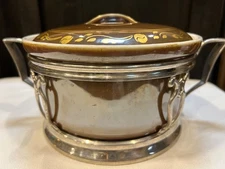 Royal Rochester Lustreware Casserole Baking Dish with Trivet Holder