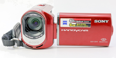 Sony Handycam DCR-SX41 Red 8GB Camcorder – 60x Carl Zeiss Zoom