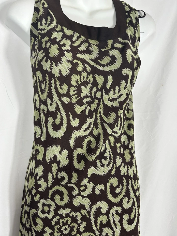 复古 90 年代长裙绿色棕色佩斯利波西米亚森林仙女垃圾 16 码 — 第 3/4 张图片