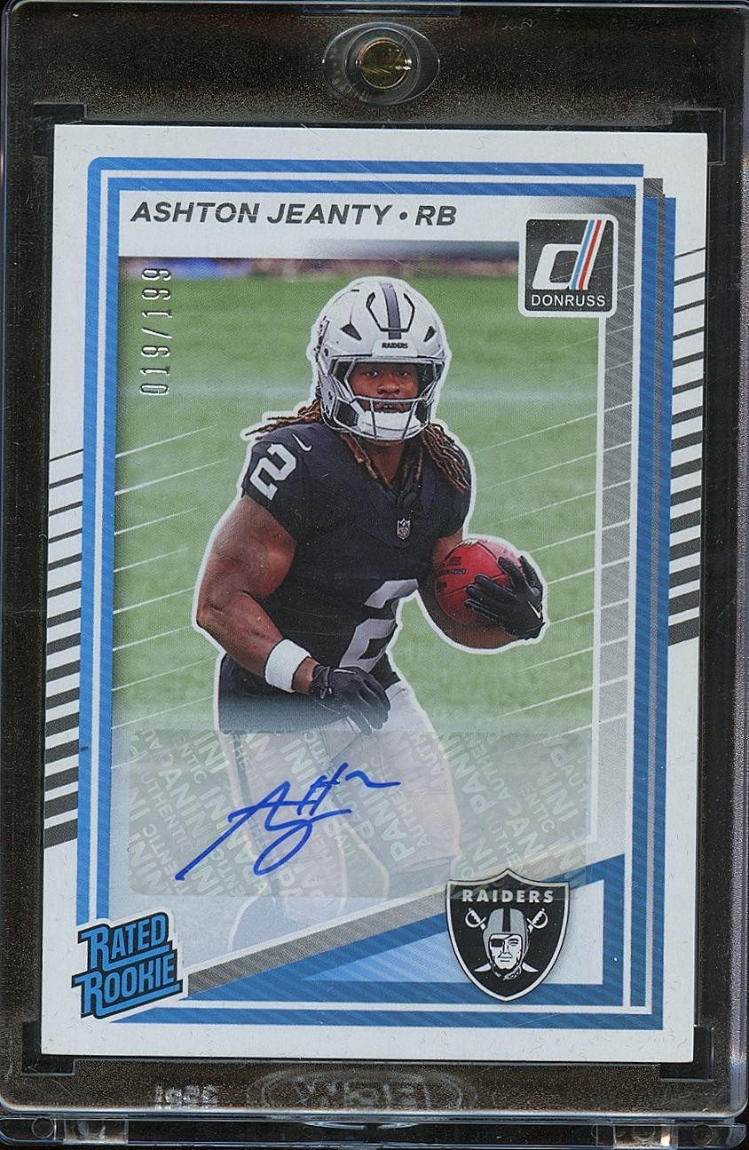 Ashton Jeanty 2025 Donruss Rated Rookie Auto Autograph RC LV Raiders 19/199