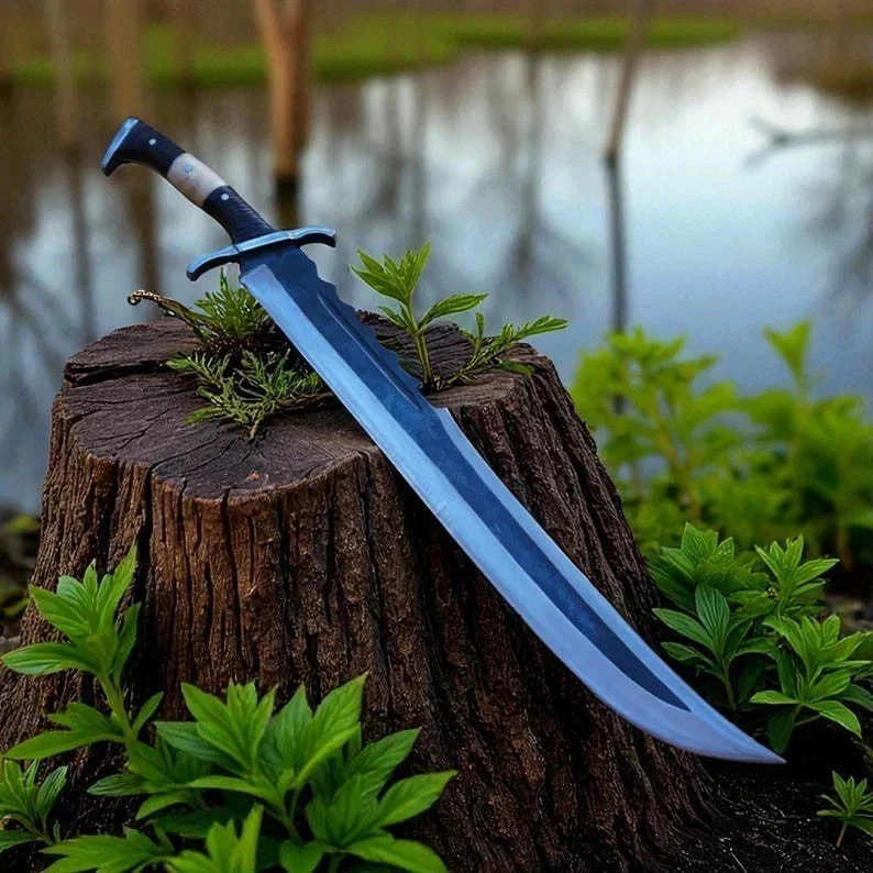 Custom Handmade Carbon Steel Blade Viking Machete Sword | Hunting Sword Camping