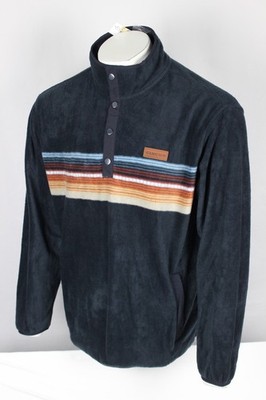 Cinch Men's Polar Fleece Pullover Snap Button Navy Blue Multi MWK1912002