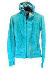 The North Face Jacket Womens Size M Teal Mint Lightweight Fleece Zip Up Hoodie